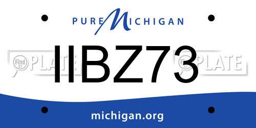 IIBZ73 Michigan License Plate