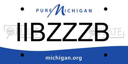 IIBZZZB Michigan License Plate