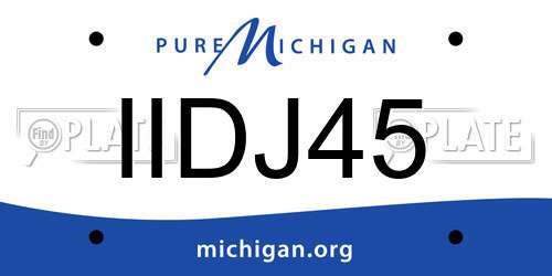 IIDJ45 Michigan License Plate