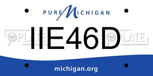 IIE46D Michigan License Plate