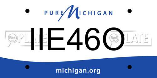 IIE46O Michigan License Plate