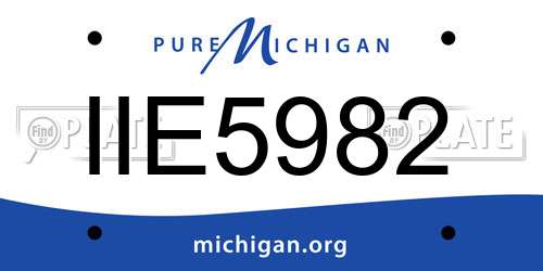 IIE5982 Michigan License Plate