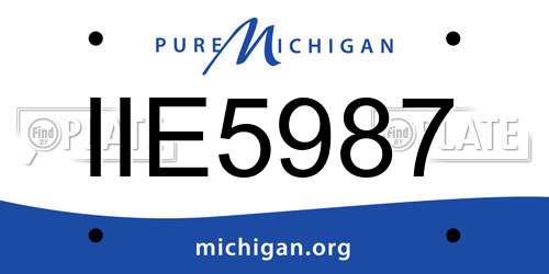 IIE5987 Michigan License Plate