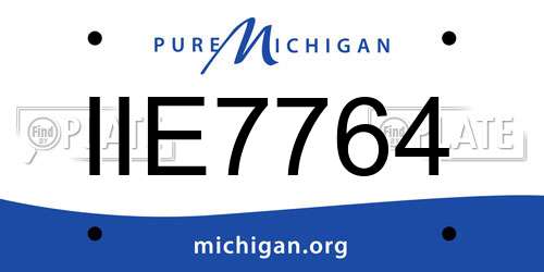 IIE7764 Michigan License Plate