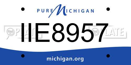 IIE8957 Michigan License Plate