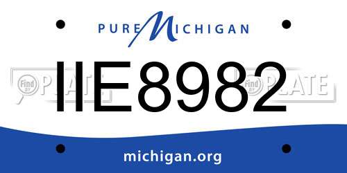 IIE8982 Michigan License Plate