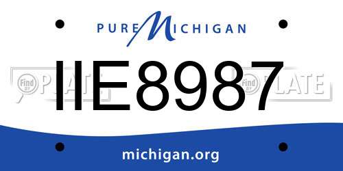 IIE8987 Michigan License Plate