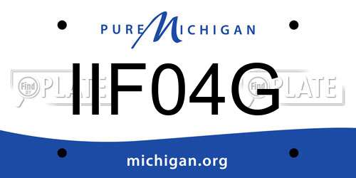 IIF04G Michigan License Plate