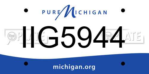 IIG5944 Michigan License Plate