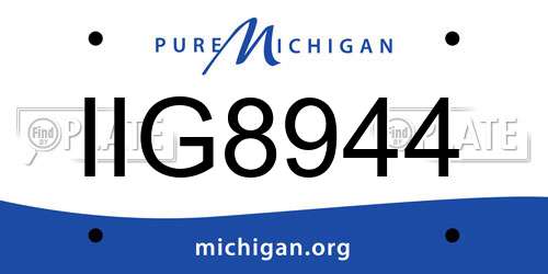 IIG8944 Michigan License Plate