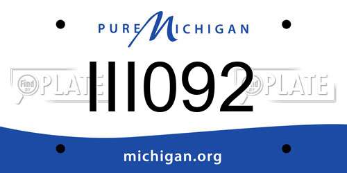 III092 Michigan License Plate