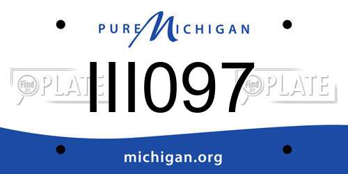 III097 Michigan License Plate