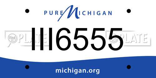 III6555 Michigan License Plate