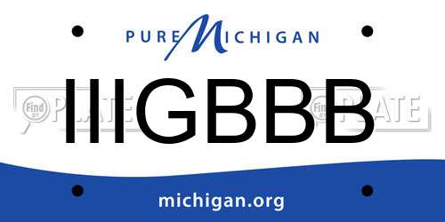 IIIGBBB Michigan License Plate