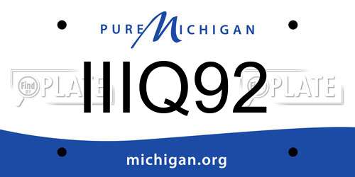 IIIQ92 Michigan License Plate