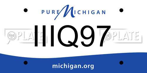 IIIQ97 Michigan License Plate