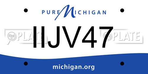 IIJV47 Michigan License Plate