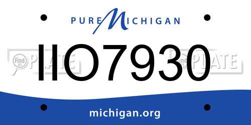 IIO7930 Michigan License Plate