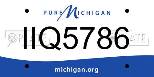 IIQ5786 Michigan License Plate