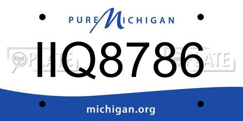 IIQ8786 Michigan License Plate