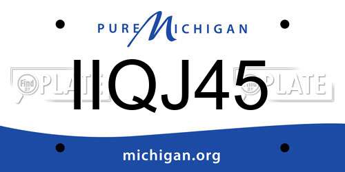 IIQJ45 Michigan License Plate