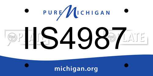 IIS4987 Michigan License Plate