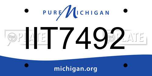 IIT7492 Michigan License Plate