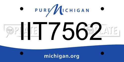 IIT7562 Michigan License Plate