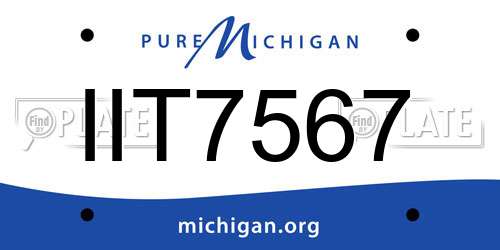IIT7567 Michigan License Plate