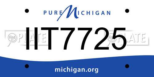 IIT7725 Michigan License Plate