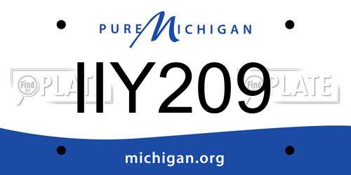 IIY209 Michigan License Plate