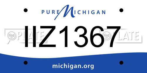 IIZ1367 Michigan License Plate