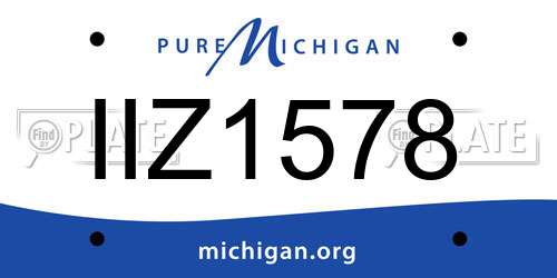 IIZ1578 Michigan License Plate