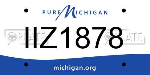IIZ1878 Michigan License Plate