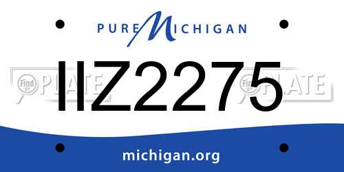 IIZ2275 Michigan License Plate