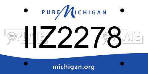 IIZ2278 Michigan License Plate