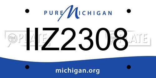 IIZ2308 Michigan License Plate