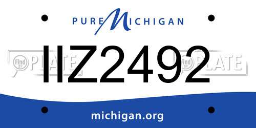 IIZ2492 Michigan License Plate