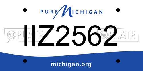 IIZ2562 Michigan License Plate