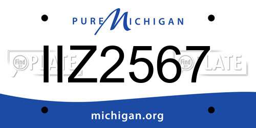 IIZ2567 Michigan License Plate