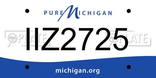 IIZ2725 Michigan License Plate