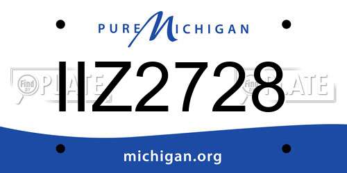 IIZ2728 Michigan License Plate
