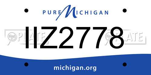 IIZ2778 Michigan License Plate