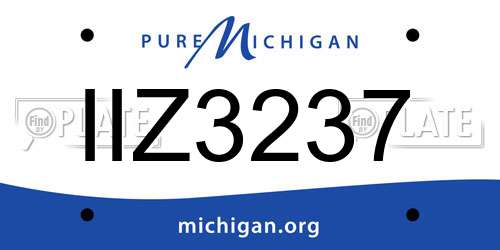 IIZ3237 Michigan License Plate
