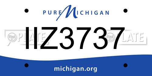 IIZ3737 Michigan License Plate
