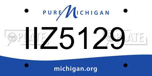 IIZ5129 Michigan License Plate