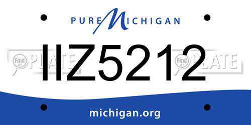 IIZ5212 Michigan License Plate