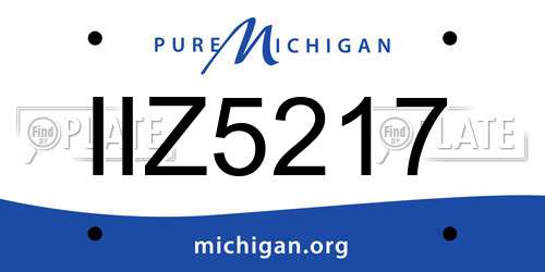 IIZ5217 Michigan License Plate