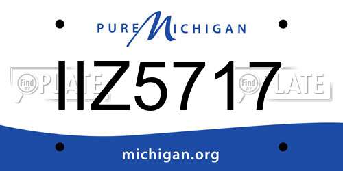 IIZ5717 Michigan License Plate