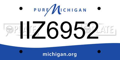 IIZ6952 Michigan License Plate